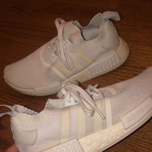 White Adidas NMD R1 Sneakers!